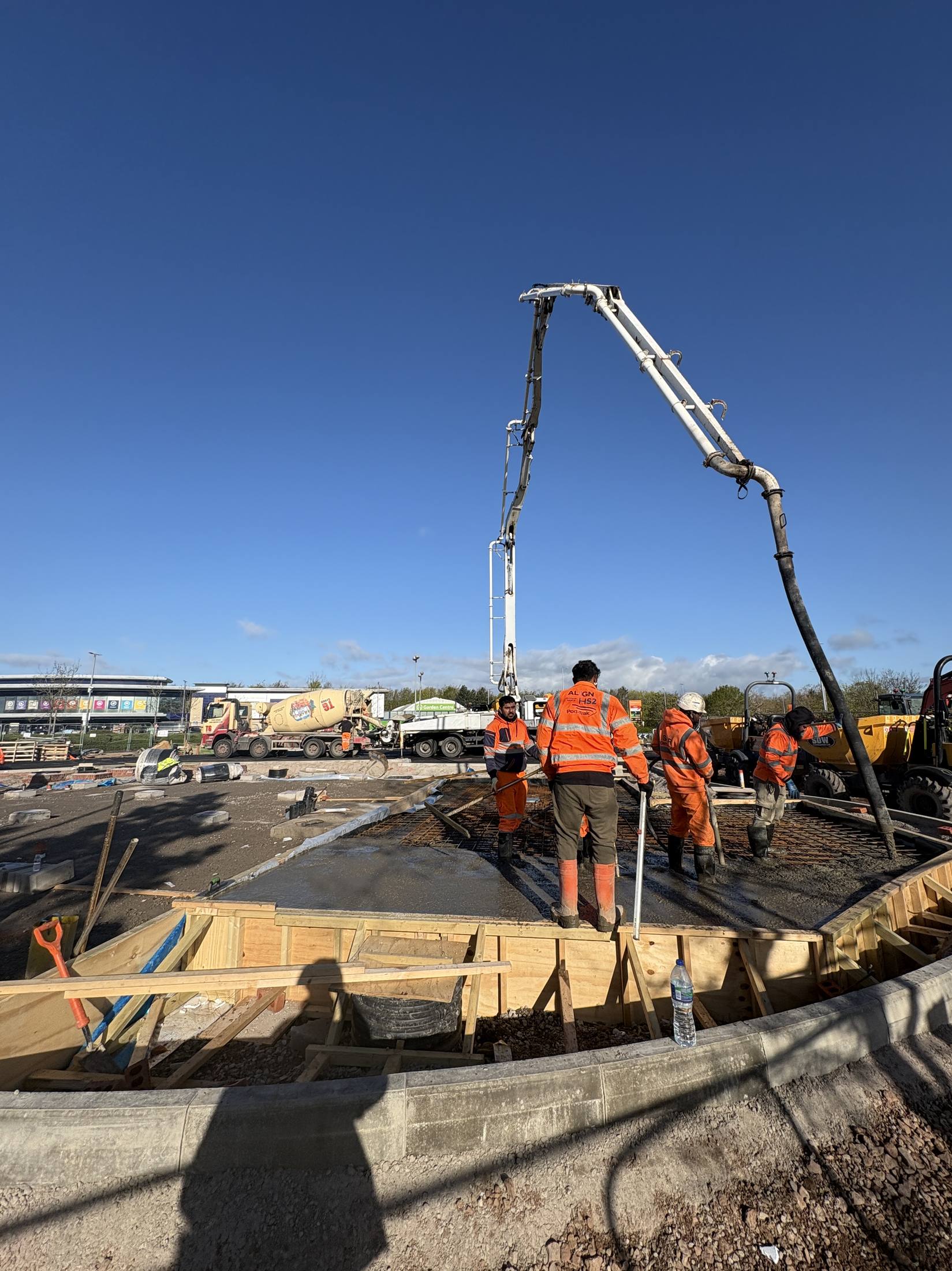 Concrete crew working on a large commercial pour